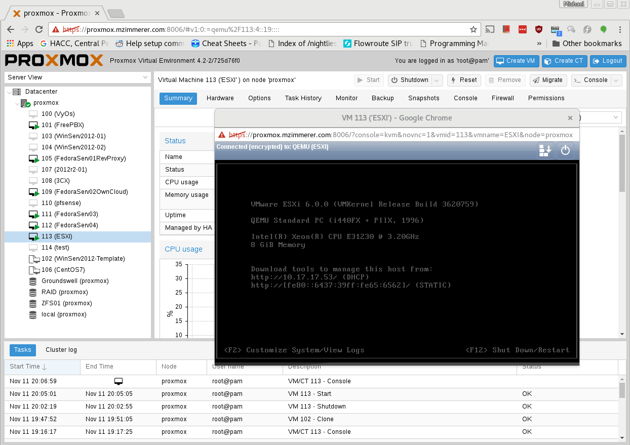 vmware ESXI nesting in PROXMOX – volatile space